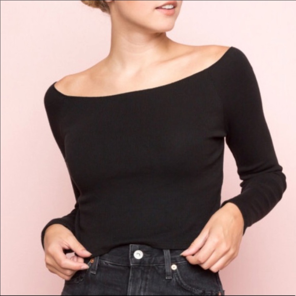 Brandy Melville off the shoulder crop top